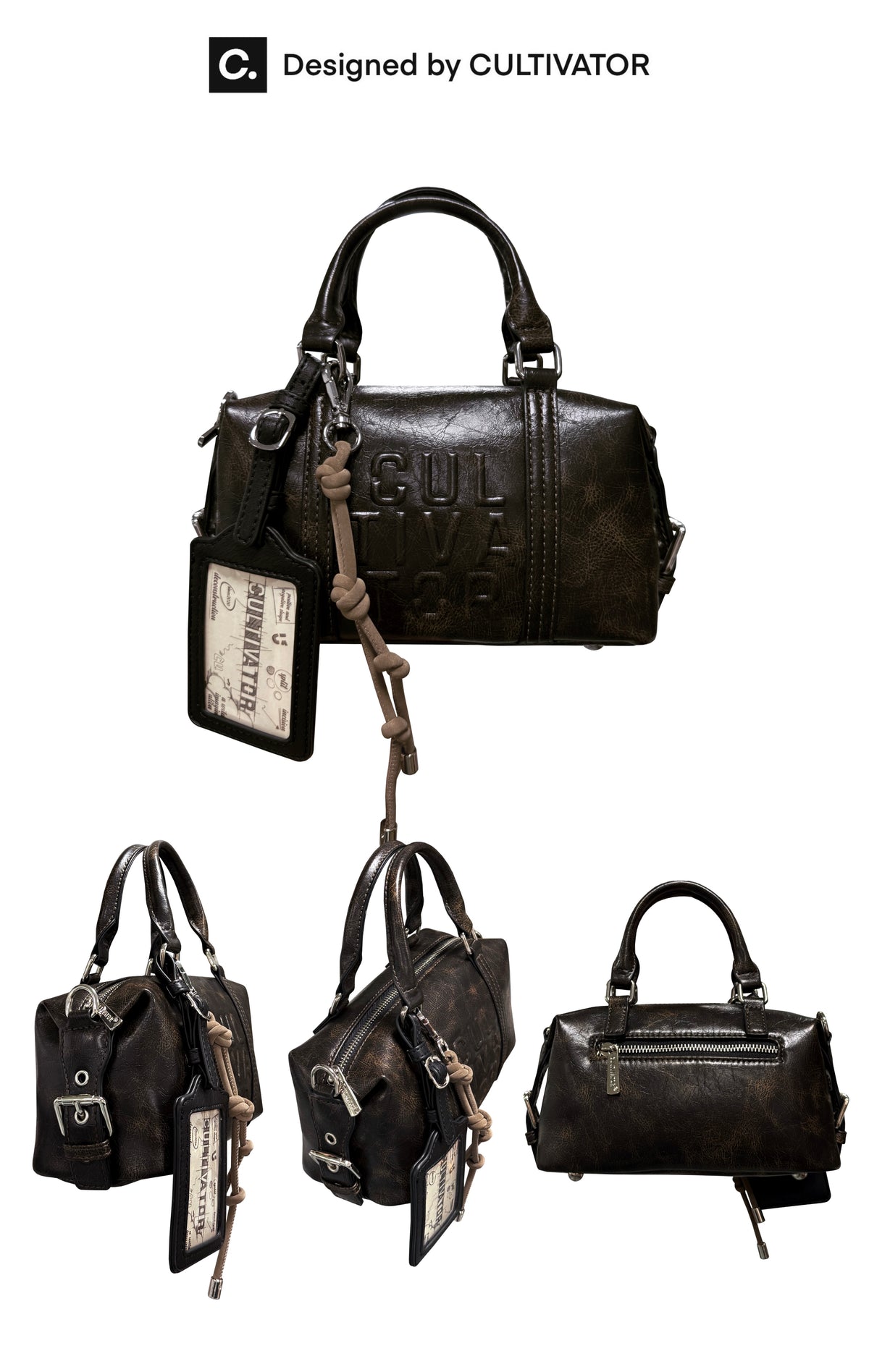 CULTIVATOR YS-24111 Mini Boston Bag Brown - Studio Angles