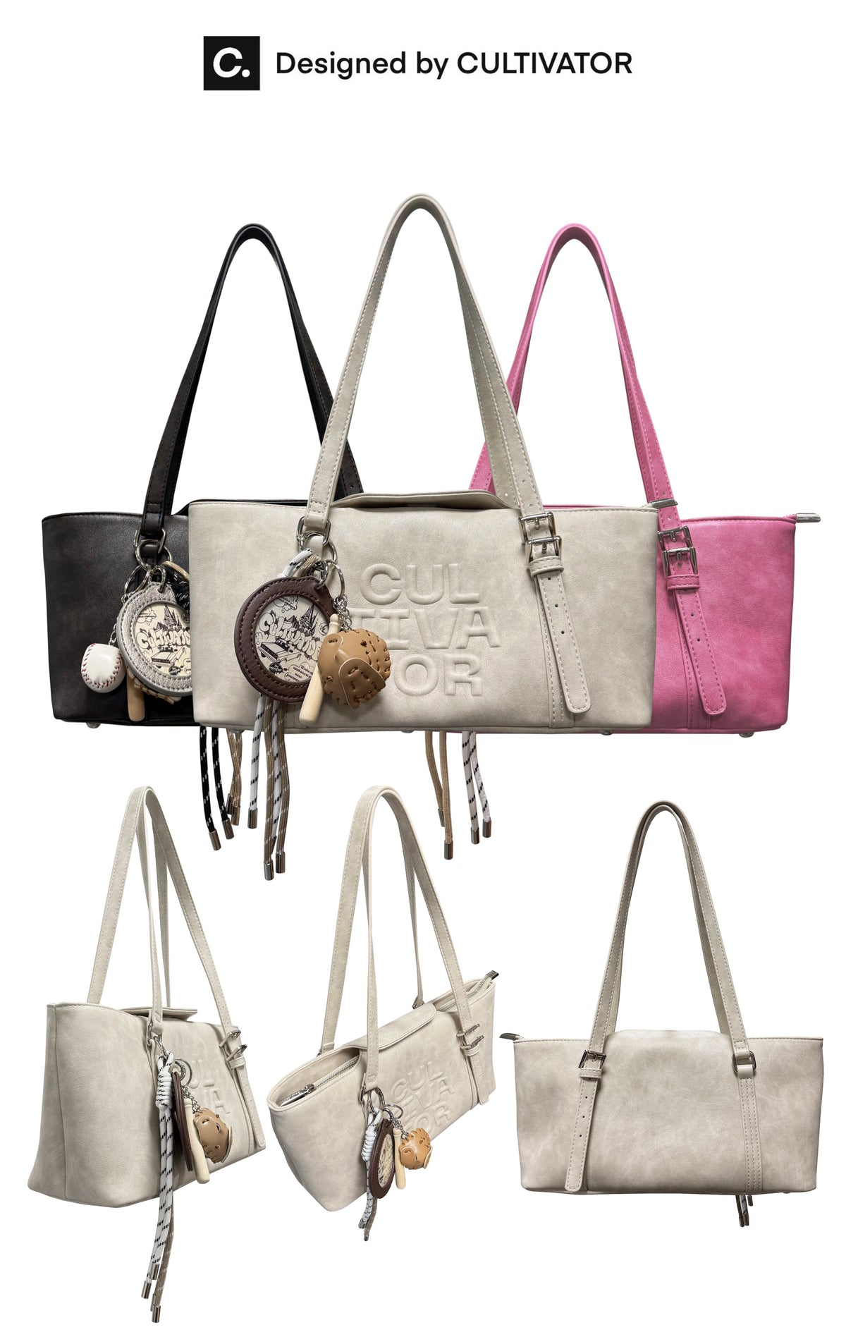 CULTIVATOR YS-24140 East-West Shoulder Bag - Studio Multi-Angle and Colorways
