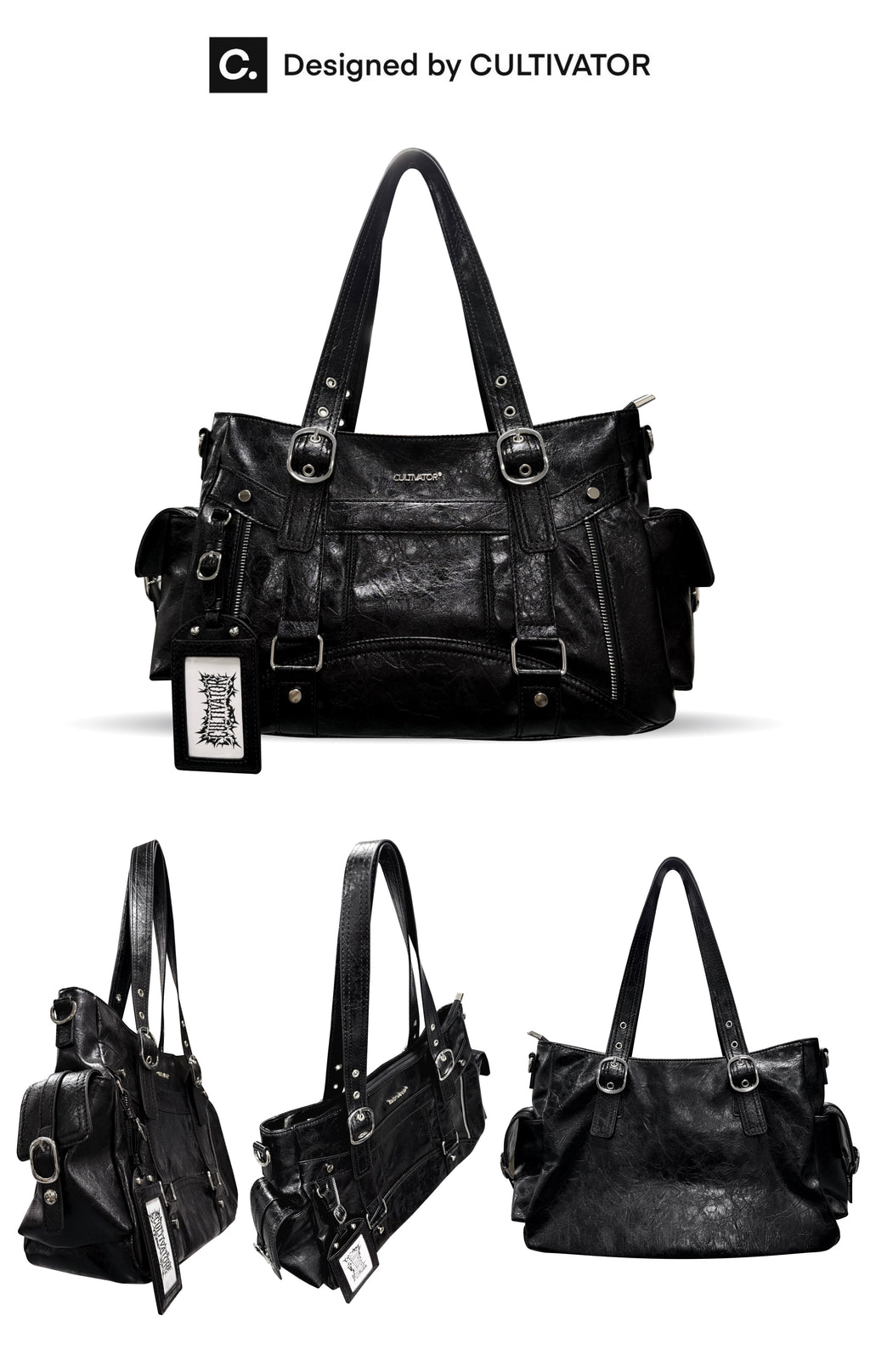 CULTIVATOR YS-25032 Moto Cargo Large Shoulder Bag - Studio Multi-Angle Views