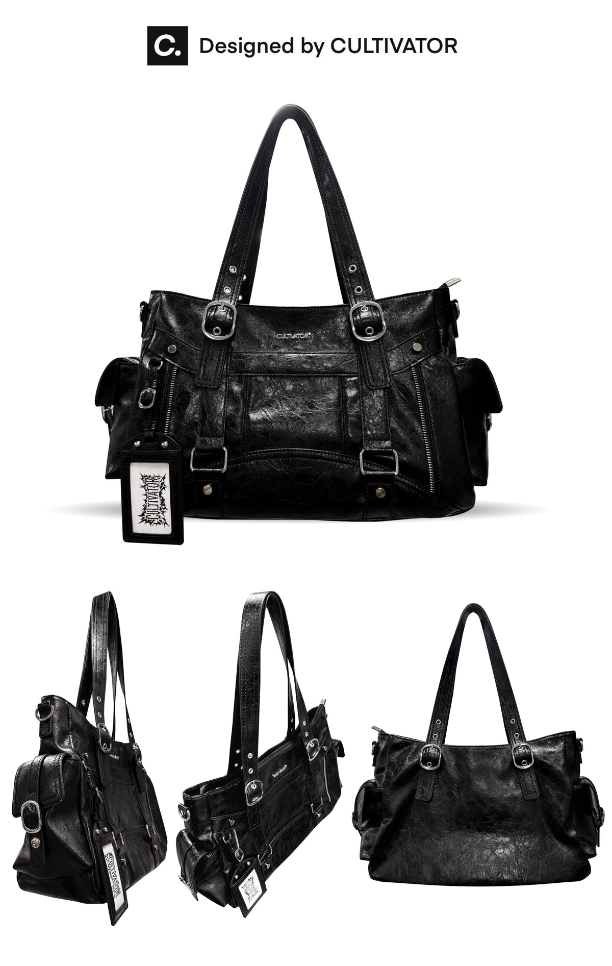 CULTIVATOR YS-25032 Moto Cargo Large Shoulder Bag - Studio Multi-Angle Views
