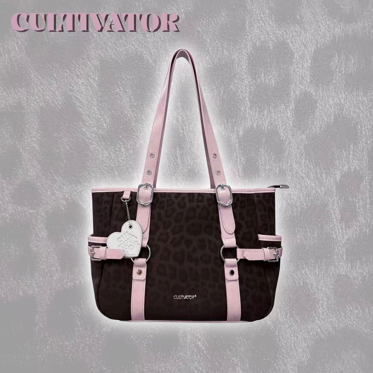 CULTIVATOR YS-25097 Leopard Commuter Tote - Studio Front View