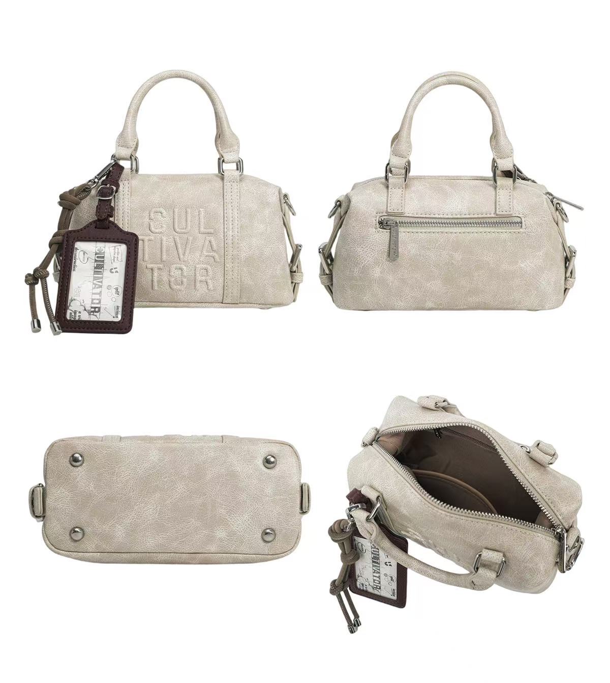 CULTIVATOR YS-24111 Mini Boston Bag White - Studio Angles