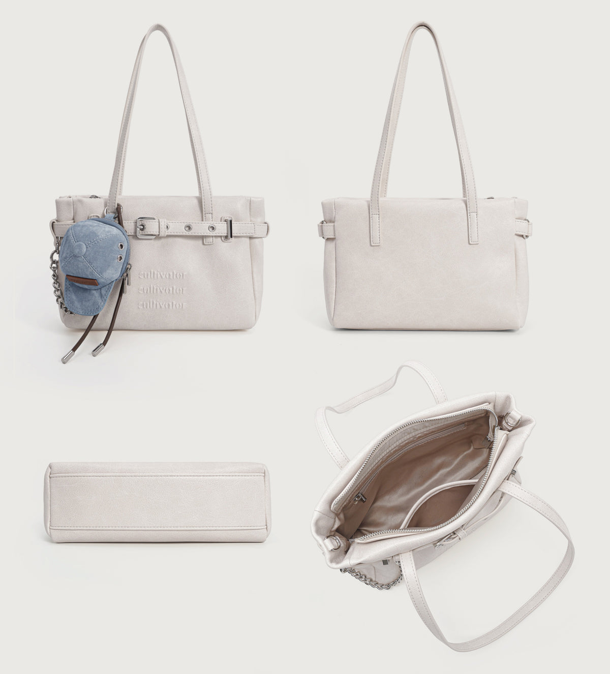 CULTIVATOR YS-26056 Belted Mini Tote - Studio 4-Angle Views